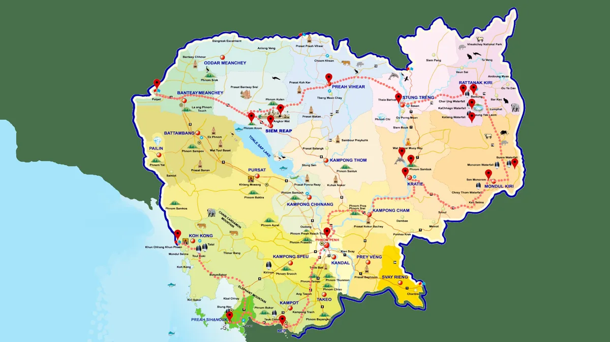 Mapa Kambodži